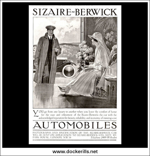 Sizaire-Berwick. Original Vintage Advert From September 6th 1919