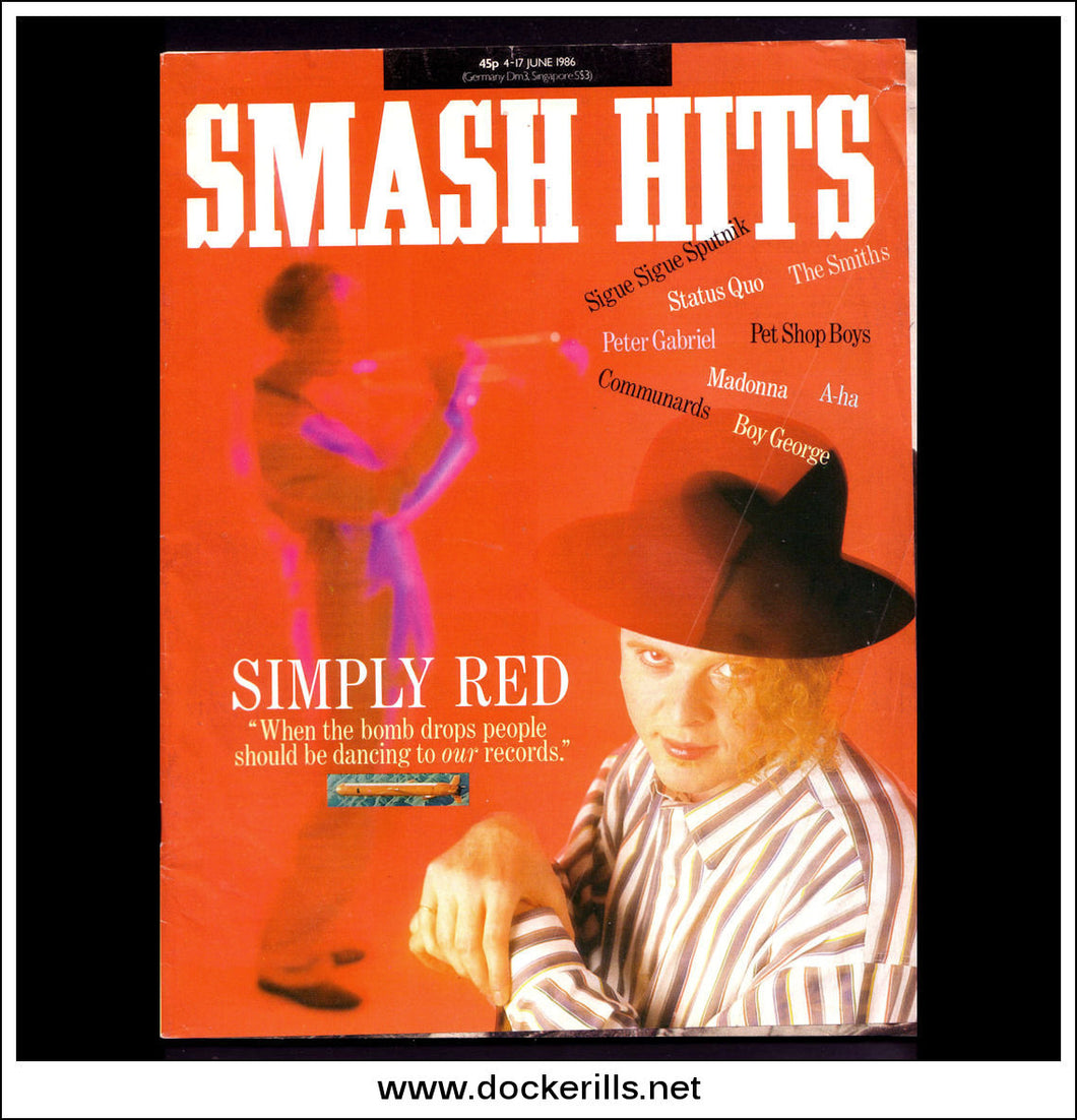 Smash Hits Magazine, June 4 - 17, 1986. Vol. 8, No. 12.