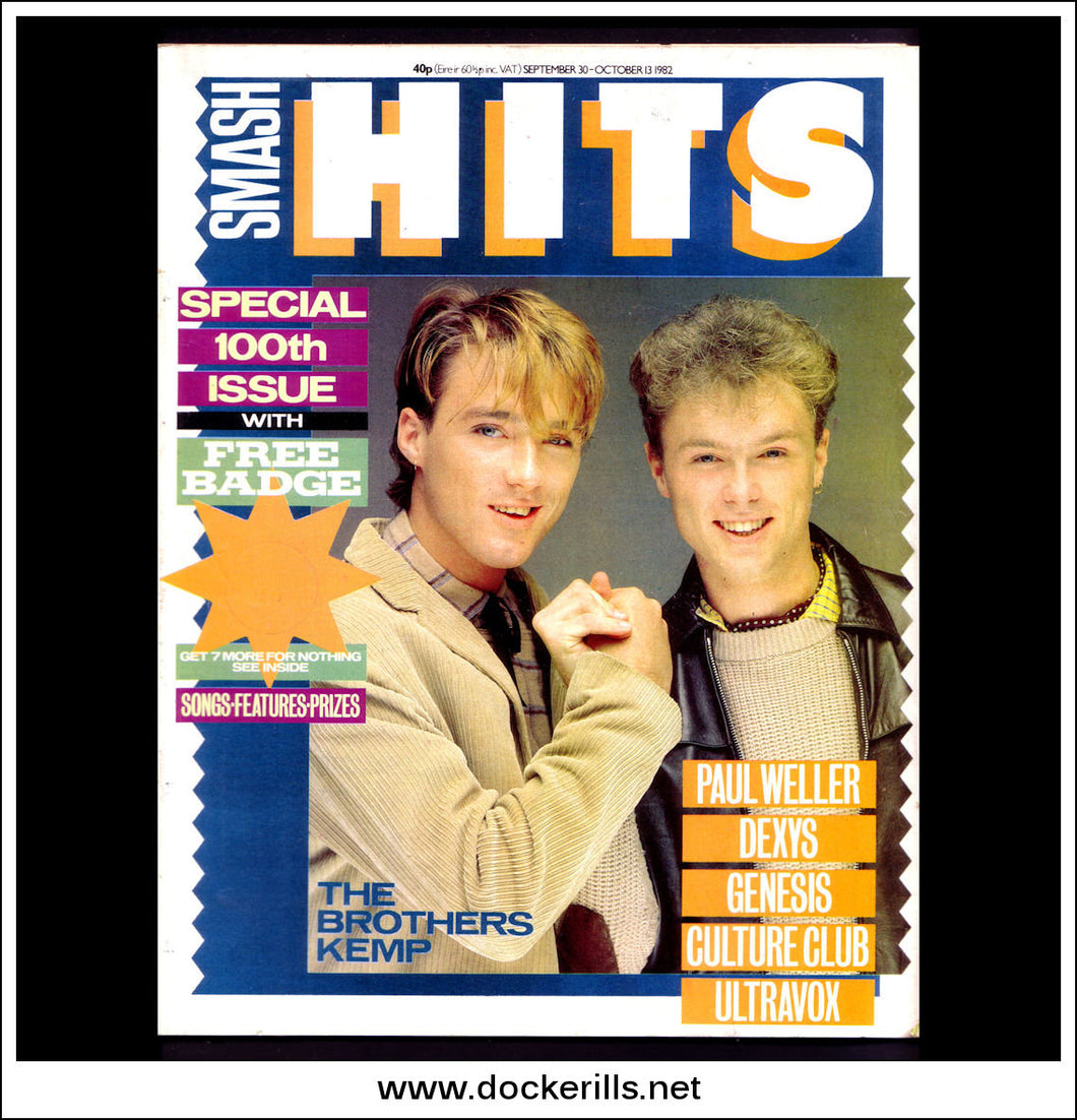 Smash Hits Magazine, September 30-October 13, 1982. Vol. 4, No. 20.