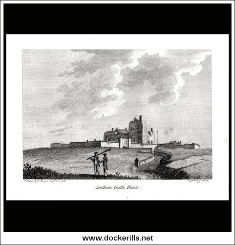 Southsea Castle, Hampshire, England. Antique Print, Copper Plate Engraving 1783.