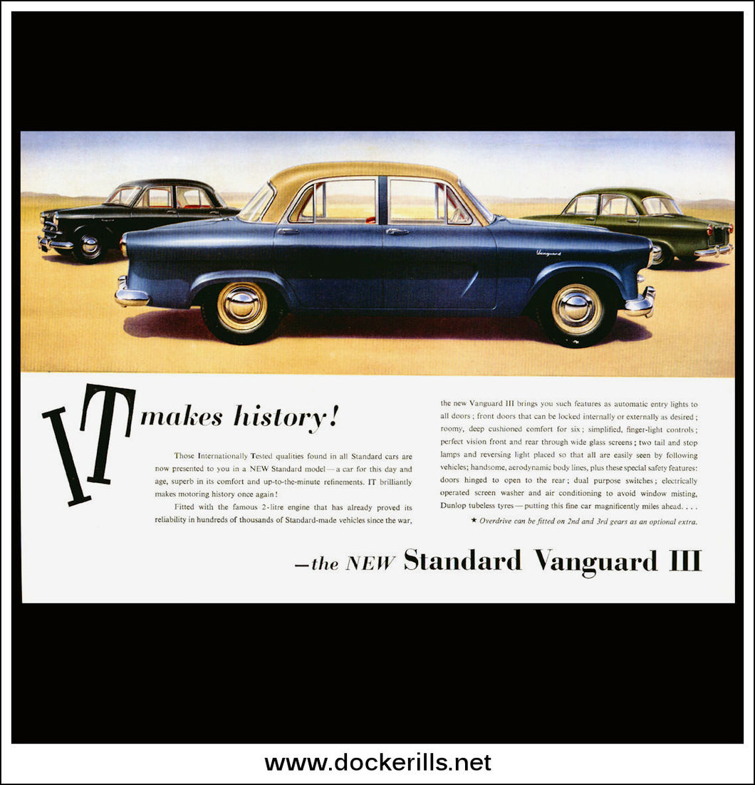 Standard Vanguard III. Original Vintage Advert From October 19th, 1955.