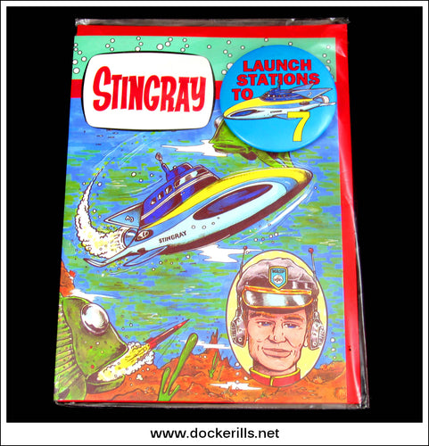 Stingray Birthday Card And Badge, Age 7, 1992.