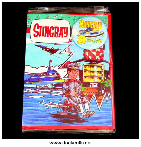 Stingray Birthday Card And Badge, Age 8, 1992.