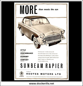 Sunbeam Rapier. Rootes. Original Vintage Advert From May 4th, 1957.