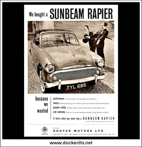 Sunbeam Rapier. Rootes. Original Vintage Advert From October 12th, 1957.