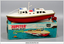 Jupiter Ocean Pilot Boat, Sutcliffe Pressings Ltd., England. Clockwork Toy Boat 2.