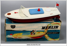 Hawk Speed Boat, Sutcliffe Pressings Ltd., England. Battery Operated Toy Boat 1.