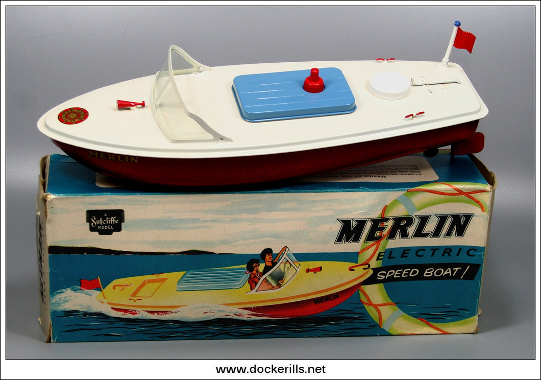 Hawk Speed Boat, Sutcliffe Pressings Ltd., England. Battery Operated Toy Boat 1.