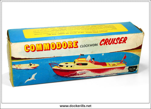 Commodore Cruiser Spare Box, Sutcliffe Pressings Ltd., England. Clockwork Toy Boat A.