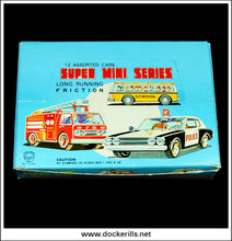 Super Mini Series Assorted Cars, Trade Box. Friction Drive Tin Plate Cars x 12, Suzuki, Japan 2.