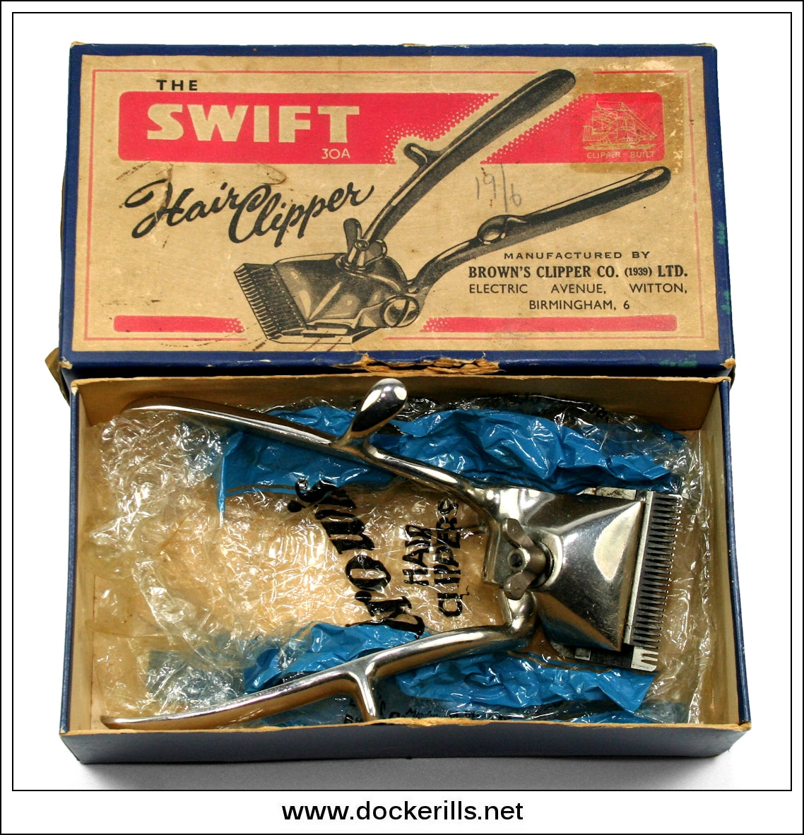 The Swift No. 30A Hair Clipper, Hand Operated Clippers. Brown's