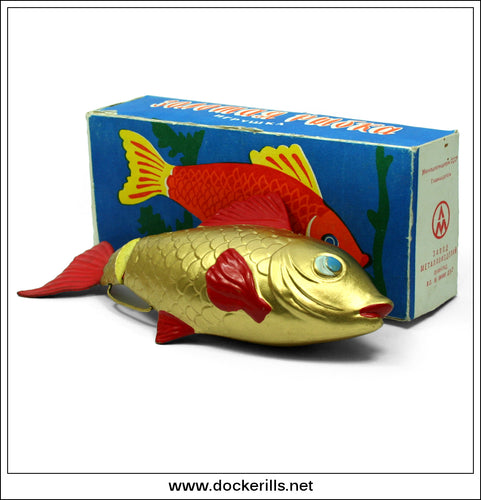 Vintage Swimming Goldfish Novelty Toy, Lenin Memorial Factory, USSR 1.