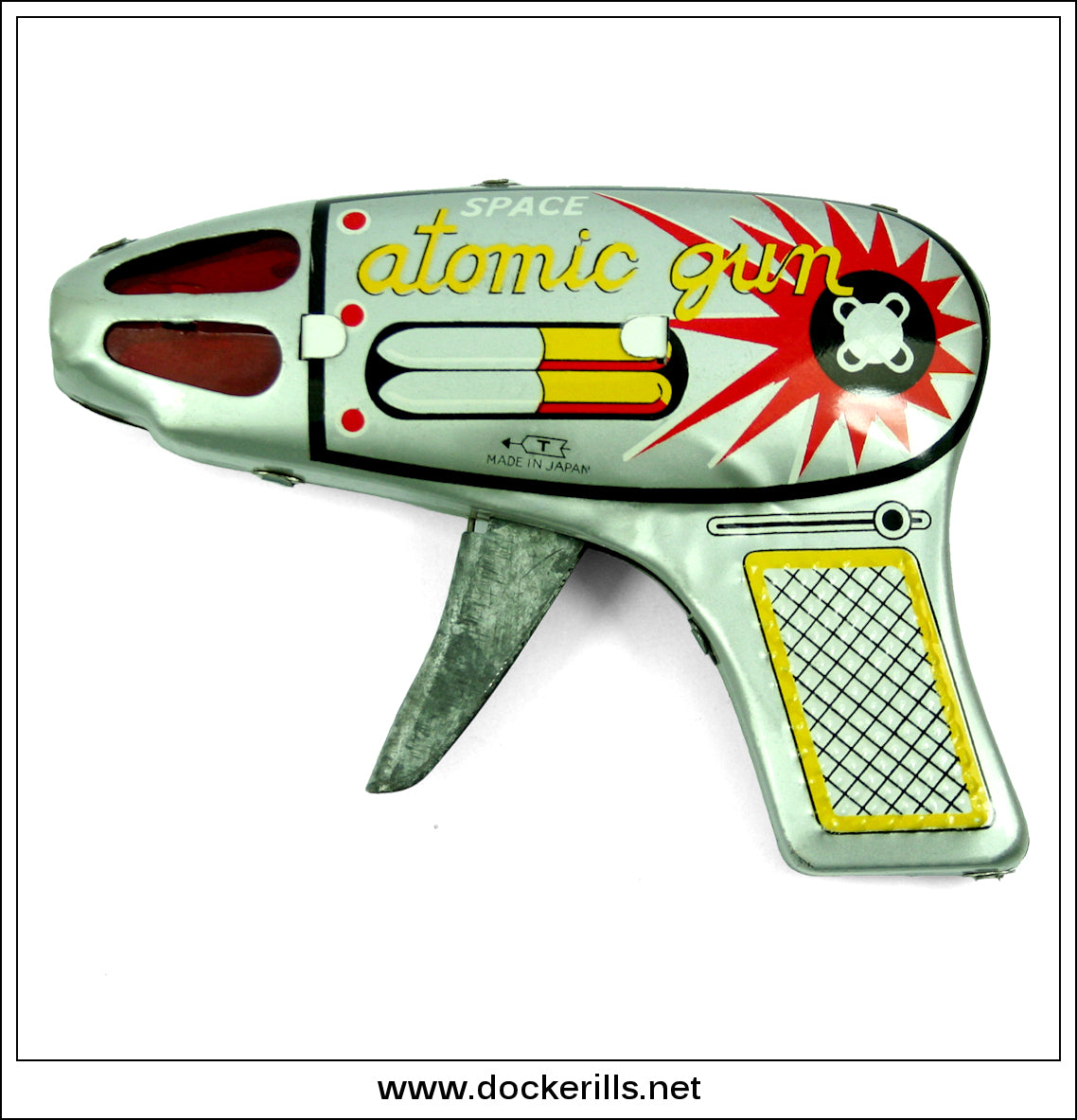 Space Atomic Gun. Vintage Tin Plate Toy Space Ray Gun, T Space Atomic Gun. Vintage Tin Plate Toy Space Ray Gun, T