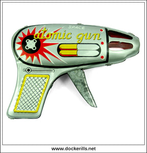 Space Atomic Gun. Vintage Tin Plate Toy Space Ray Gun, T Space Atomic Gun. Vintage Tin Plate Toy Space Ray Gun, T