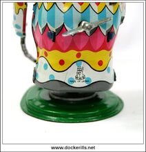 Vintage Tin Toy Clown Making The Lion Jump Thru The Flaming Hoop, T.P.S., Japan 3.