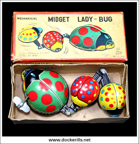 Miniature Lady-Bug. Vintage Tin Plate Clockwork Novelty Toy, T.P.S. Toplay Ltd., Japan 1.