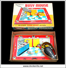Busy Mouse. Vintage Tin Plate Clockwork Novelty Toy, T.P.S. Toplay Ltd., Japan 1.