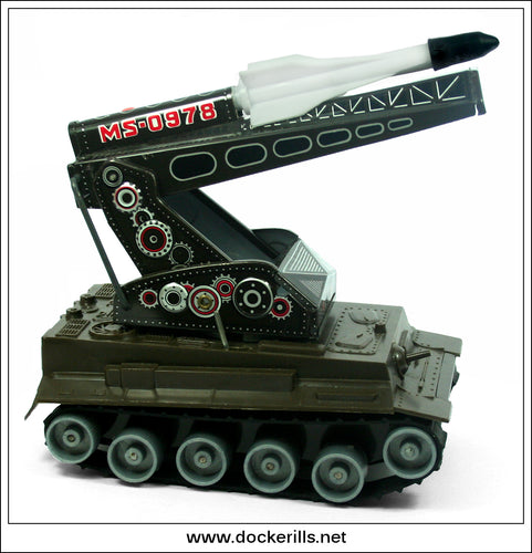 Missile Tank. Vintage Tin Plate Clockwork Toy, T.P.S. Toplay Ltd., Japan 1.