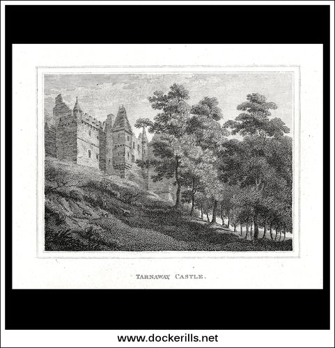 Tarnaway (Darnaway) Castle, Moray, Scotland. Antique Print, Copper Plate Engraving 1806.