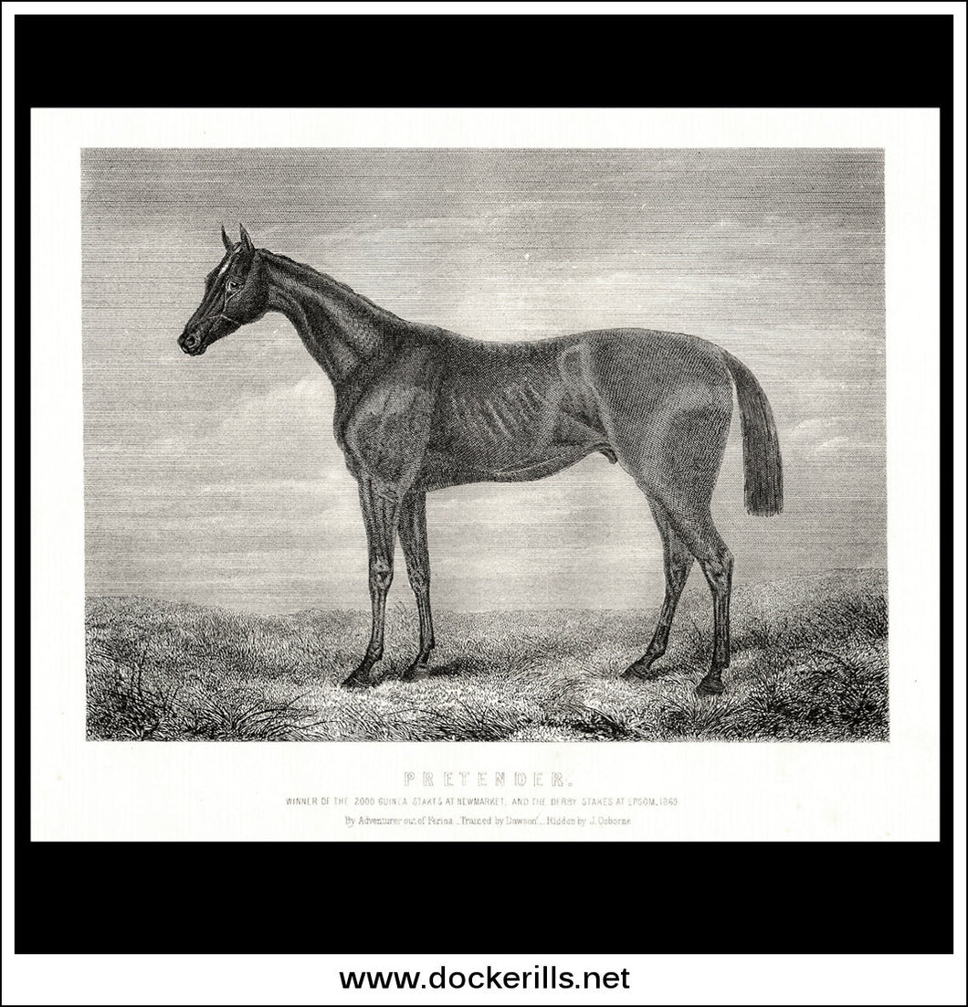 Pretender. Winner Of The 2000 Guinea Stakes At Newmarket, And The Derby Stakes At Epsom, 1869.