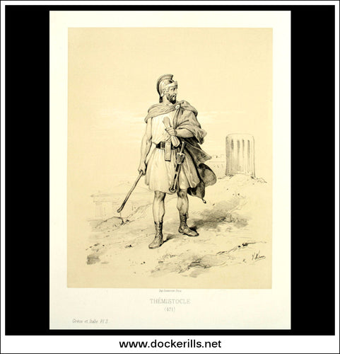 Themistocle 471 (Themistocles). Antique Print, Lithograph 1859. Victor Adam.