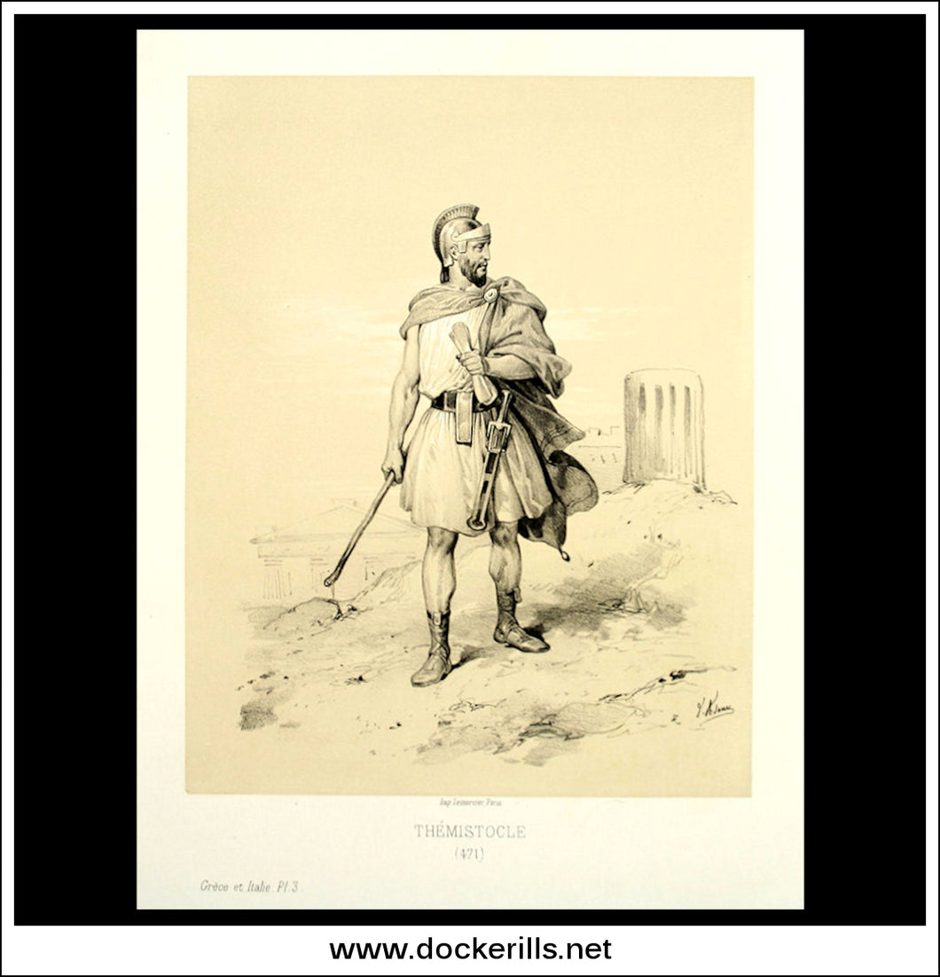 Themistocle 471 (Themistocles). Antique Print, Lithograph 1859. Victor Adam.