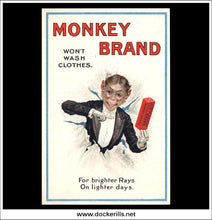 Victorian Trade Card - "Monkey Brand Won't Wash Cloths" Polish. Benjamin Brooke & Co. Ltd A.