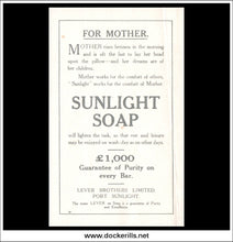 Victorian Trade Card - Sunlight Soap. Lever Brothers Ltd., Port Sunlight, Cheshire B.