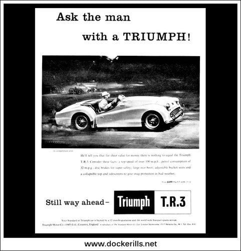 Triumph T.R.3. Original Vintage Advert From May, 1958.