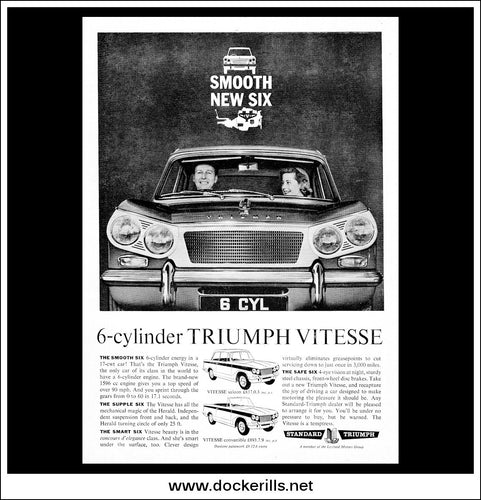 Triumph Vitesse. Original Vintage Advert From November 1962.