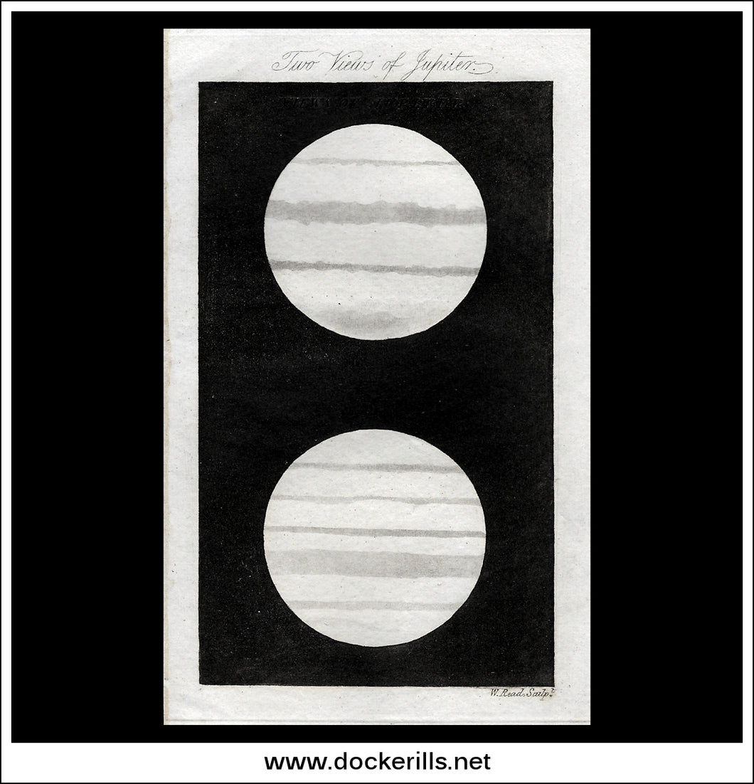 Two Views Of Jupiter. Antique Print, 1811.