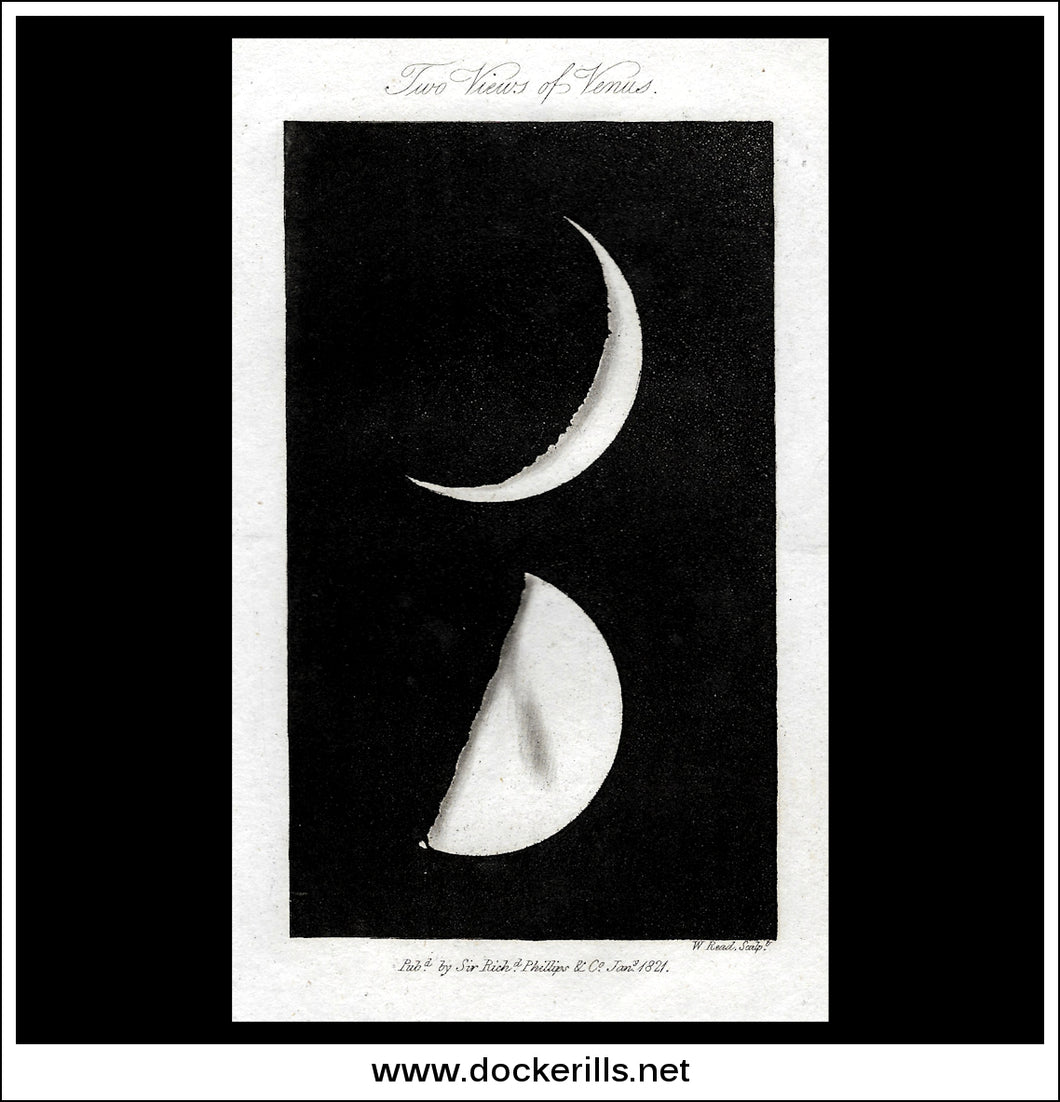 Two Views Of Venus. Antique Print, 1811.