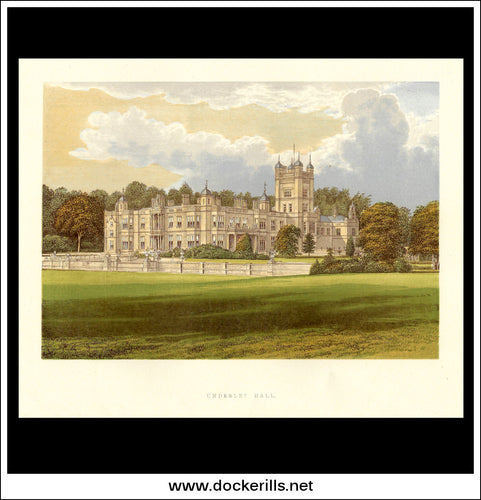 Underley Hall, Near Kirby Lonsdale, Westmoreland, England. Antique Print, Chromoxylograph 1880.