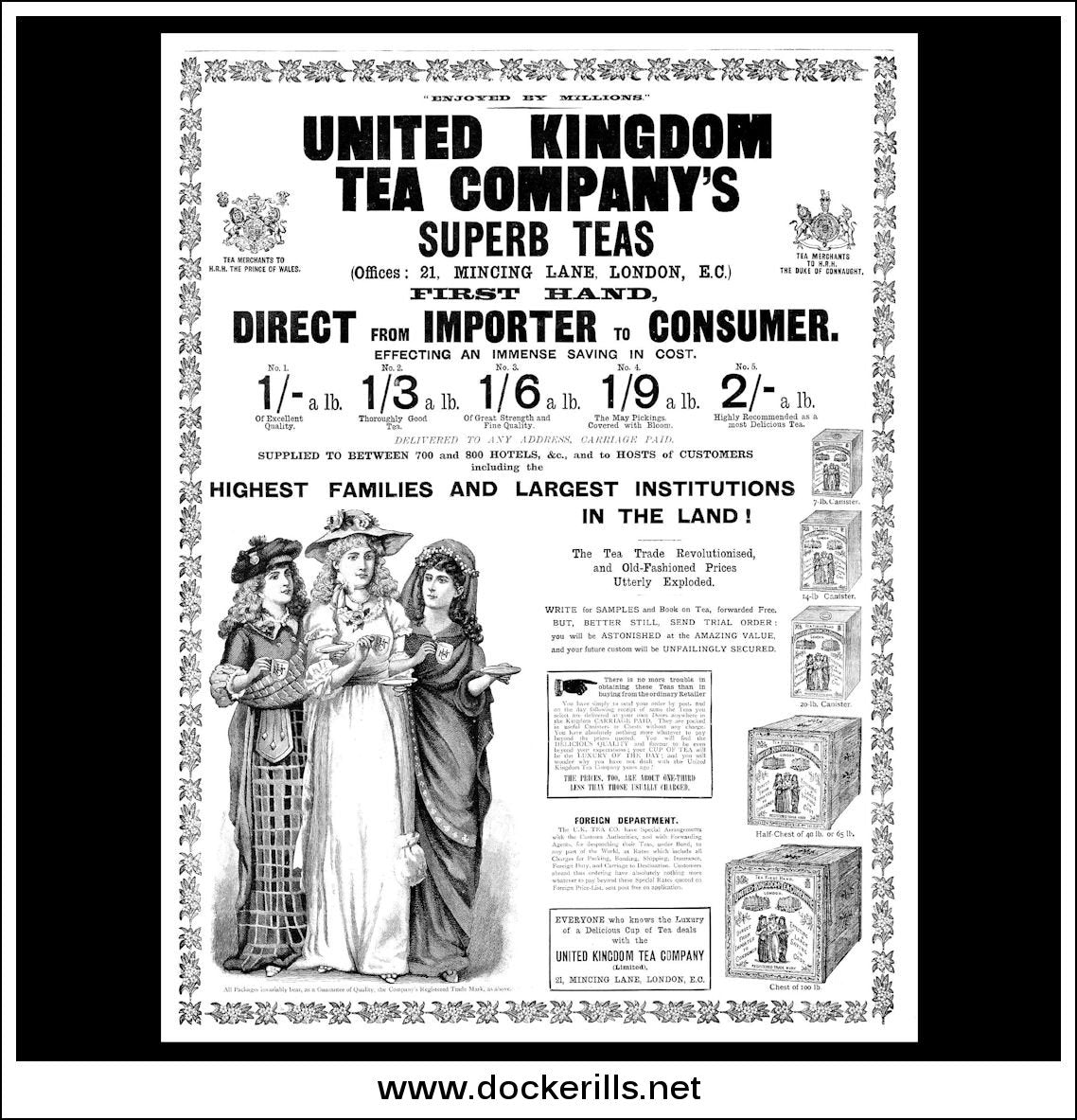 United Kingdom Tea Company. Original Vintage Advert From October, 1894 ...