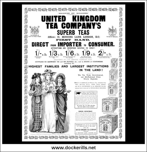 United Kingdom Tea Company. Original Vintage Advert From October, 1894.