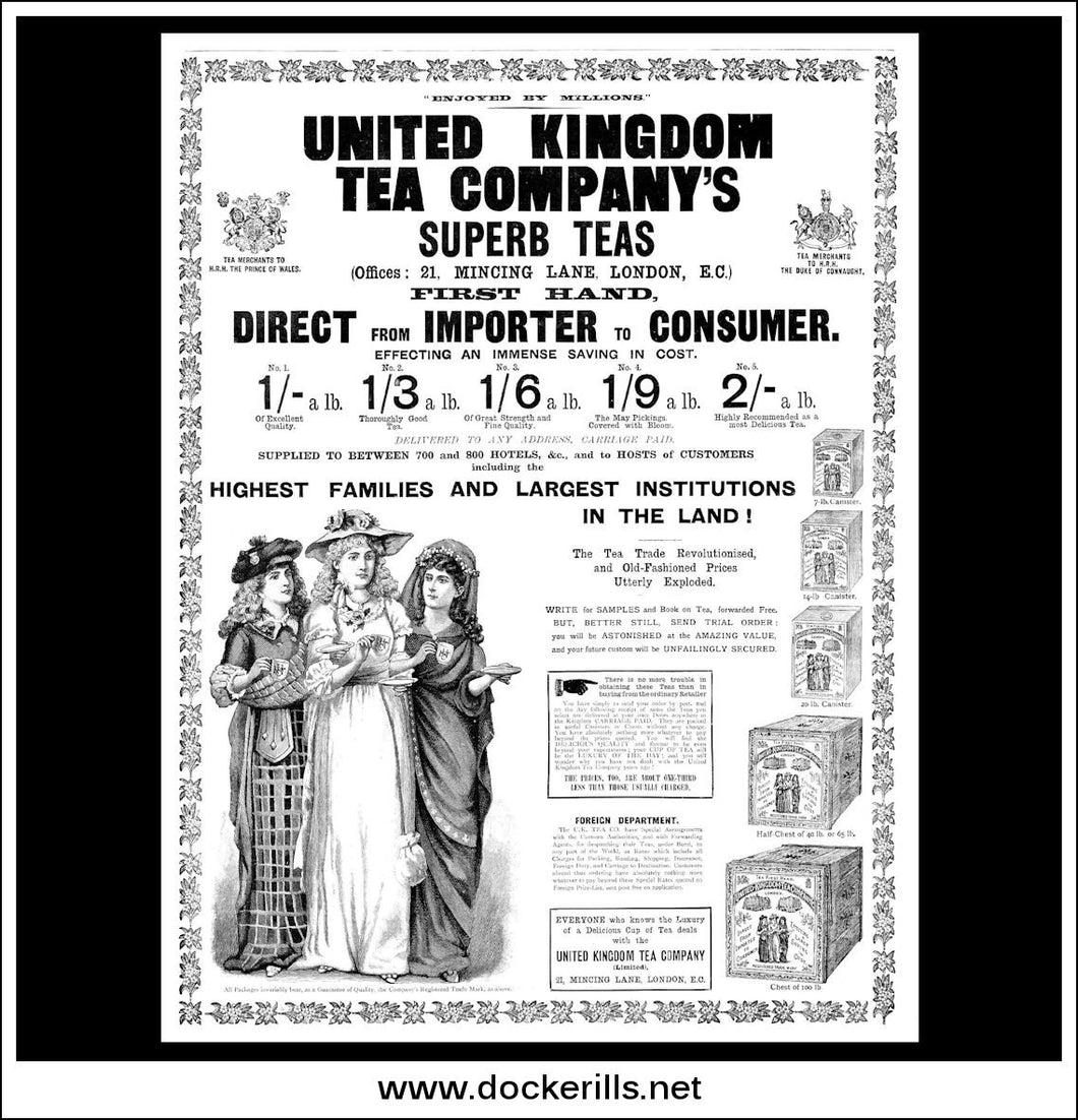 United Kingdom Tea Company. Original Vintage Advert From October, 1894.