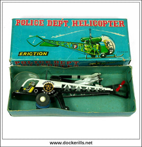 'Police Dept. Helicopter' Novelty Tin Toy, Unknown Maker, Japan 1.