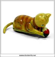 Vintage tin plate novelty toy Roll Over Cat 2