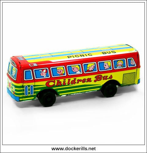 Picnic Bus, Vintage Tin Toy, Japan. Ichimura.