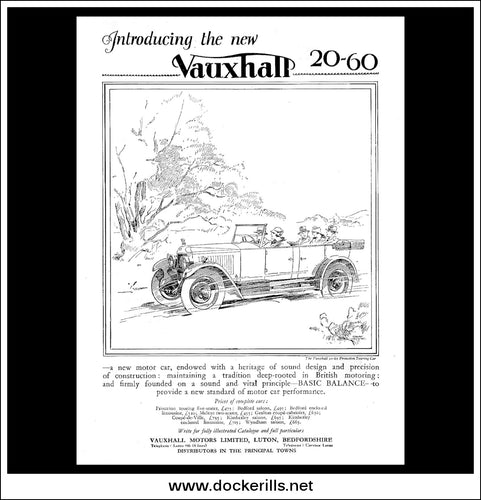 Vauxhall 20-60. Original Vintage Advert From September 28th, 1927.