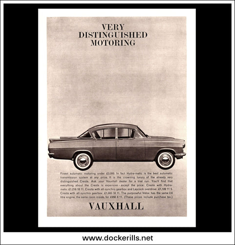 Vauxhall Cresta. Original Vintage Advert From March 31st, 1962.