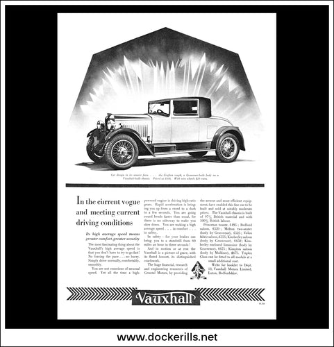 Vauxhall Grafton Coupe. Original Vintage Advert From March 16th 1929.