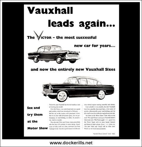 Vauxhall Victor, Velox, Cresta. Original Vintage Advert From October 19th, 1957.