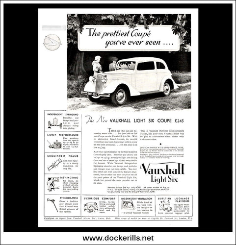 Vauxhall Light Six Coupe. Original Vintage Advert From July 17th 1935.