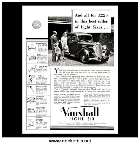 Vauxhall Light Six. Original Vintage Advert From July 31st 1935.