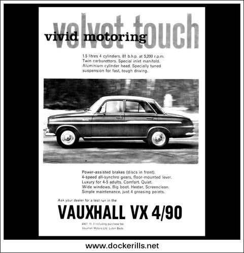 Vauxhall VX 4/90. Original Vintage Advert From June 1962.