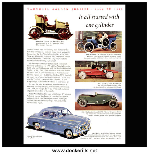 Vauxhall Velox - Vauxhall Golden Jubilee 1903 To 1953. Original Vintage Advert From October 22nd, 1953.