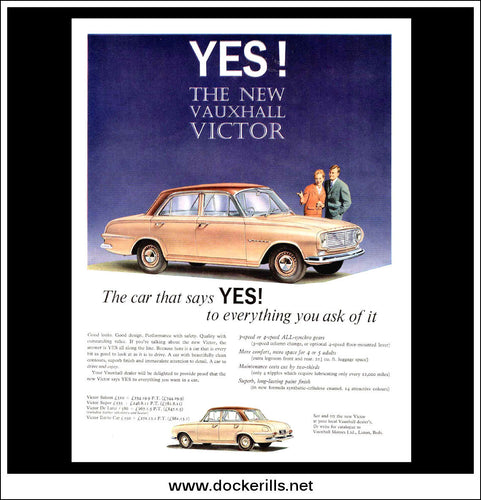 Vauxhall Victor Saloon, Super, De Luxe & Estate. Original Vintage Advert From October 19th, 1961.