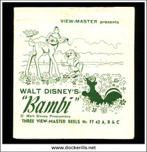 View-Master Reels - Walt Disney's Bambi. Three View-Master Reels Nr FT 42 A,B, & C. With Booklet.