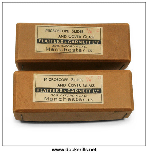 Vintage Flatters & Garnett Ltd. Microscope Slides And Cover Slips. 1